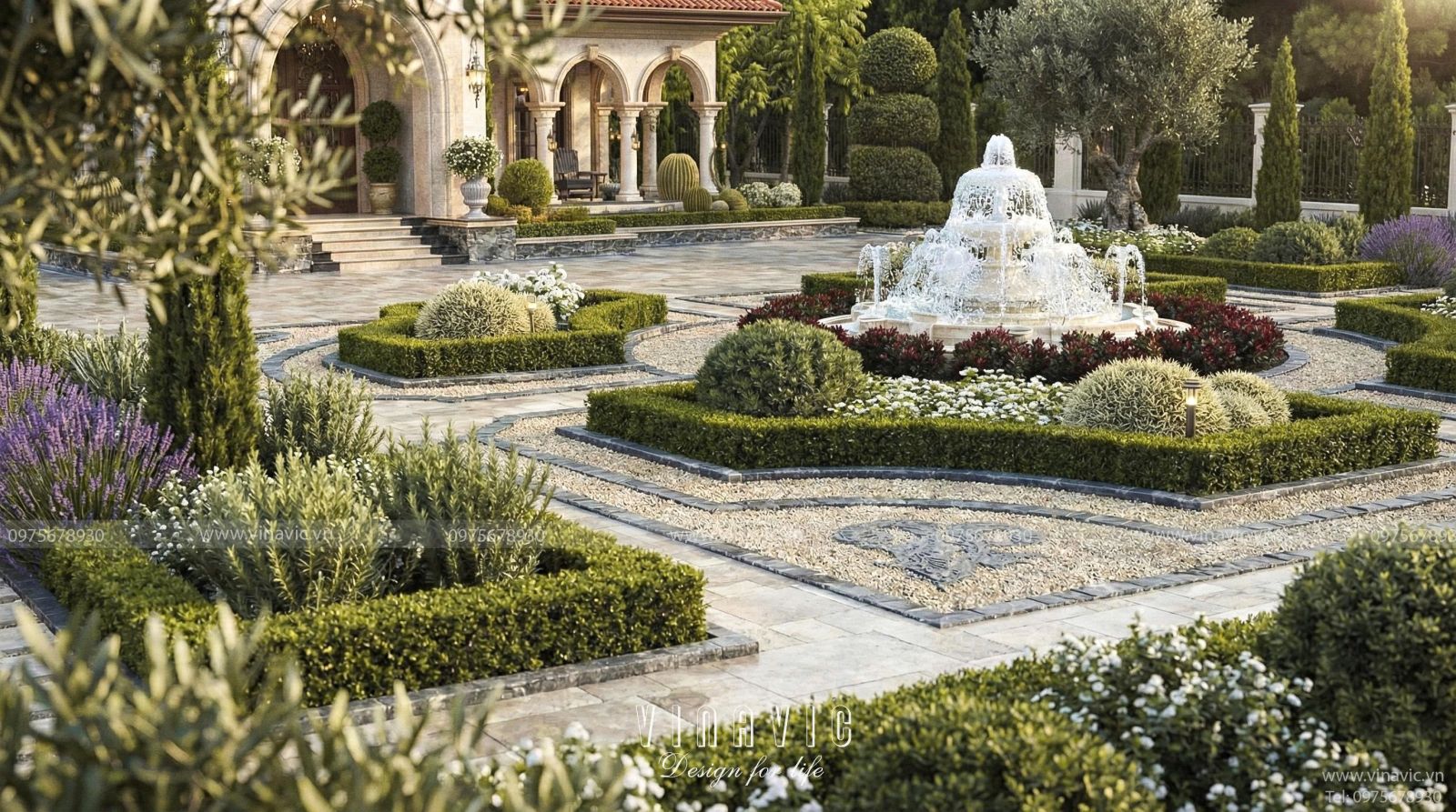 Mẫu thiết kế biệt thự Địa Trung Hải 2 tầng 1 trệt 20x18m BT2458