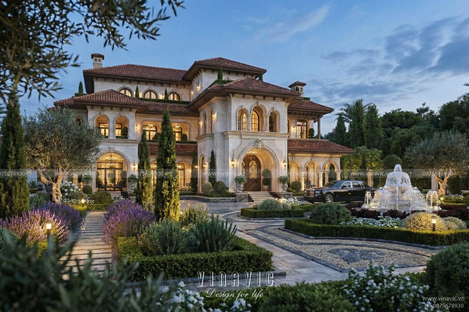 Mặt tiền 20m bề thế – Kiến trúc vòm cong đặc trưng Địa Trung Hải