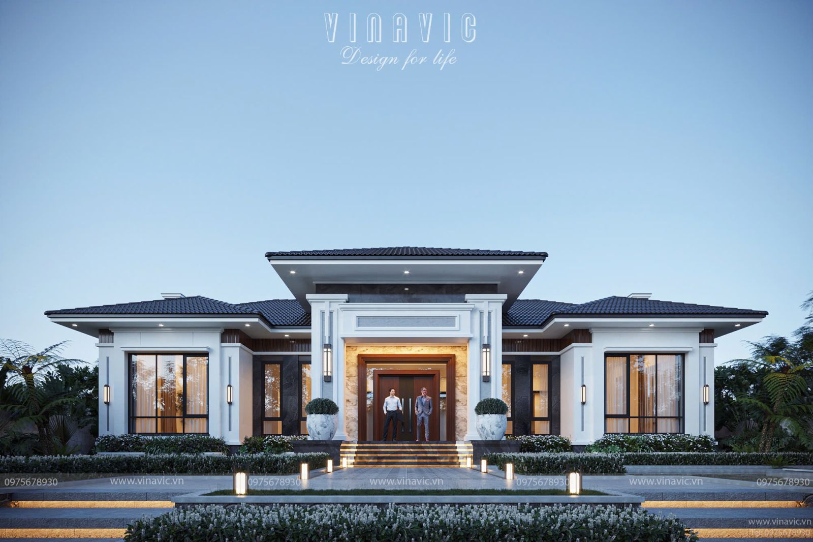 Biệt thự 1 tầng 3 phòng ngủ mái Nhật