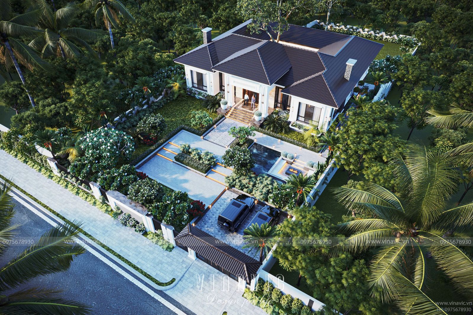 Chi phí xây dựng biệt thự 1 tầng 3 phòng ngủ