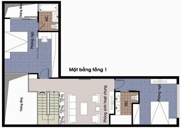 Phương pháp xác định trung cung cho nhà chữ L khuyết góc