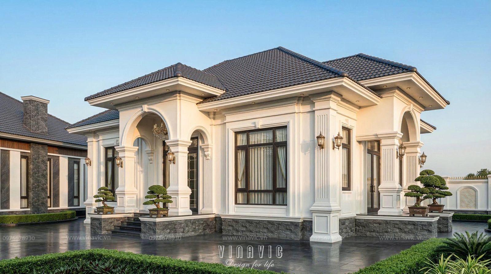 Yêu cầu thiết kế biệt thự tân cổ điển BT2461 1 tầng từ gia chủ