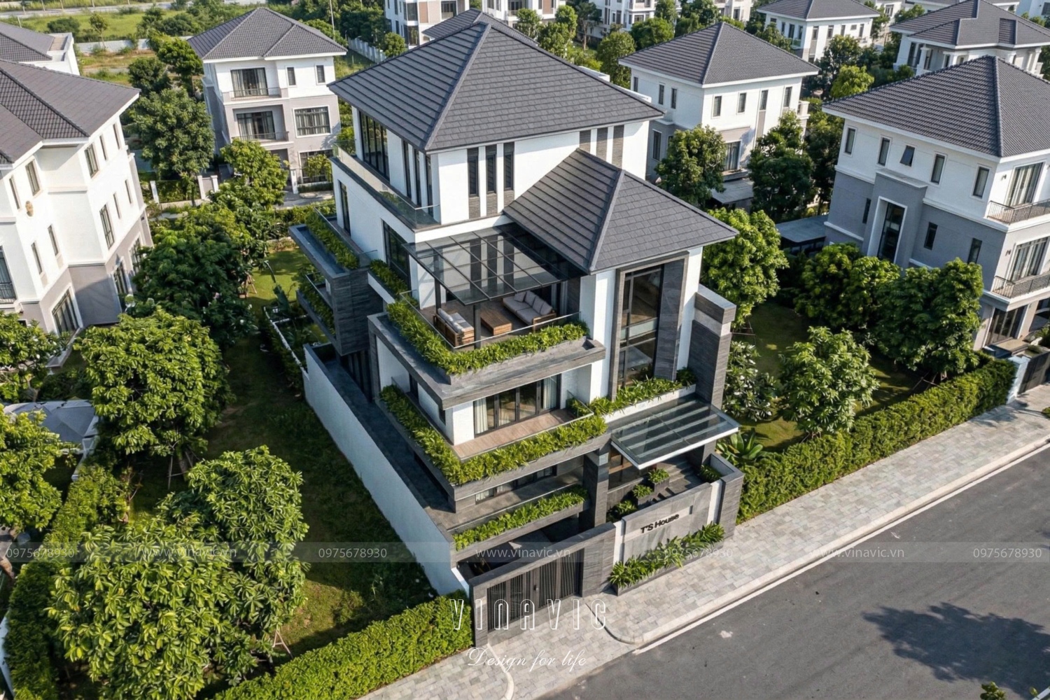 Thiết kế biệt thự đẹp hiện đại​ 150m2 4 tầng 1 tum T'S Villa BT2465