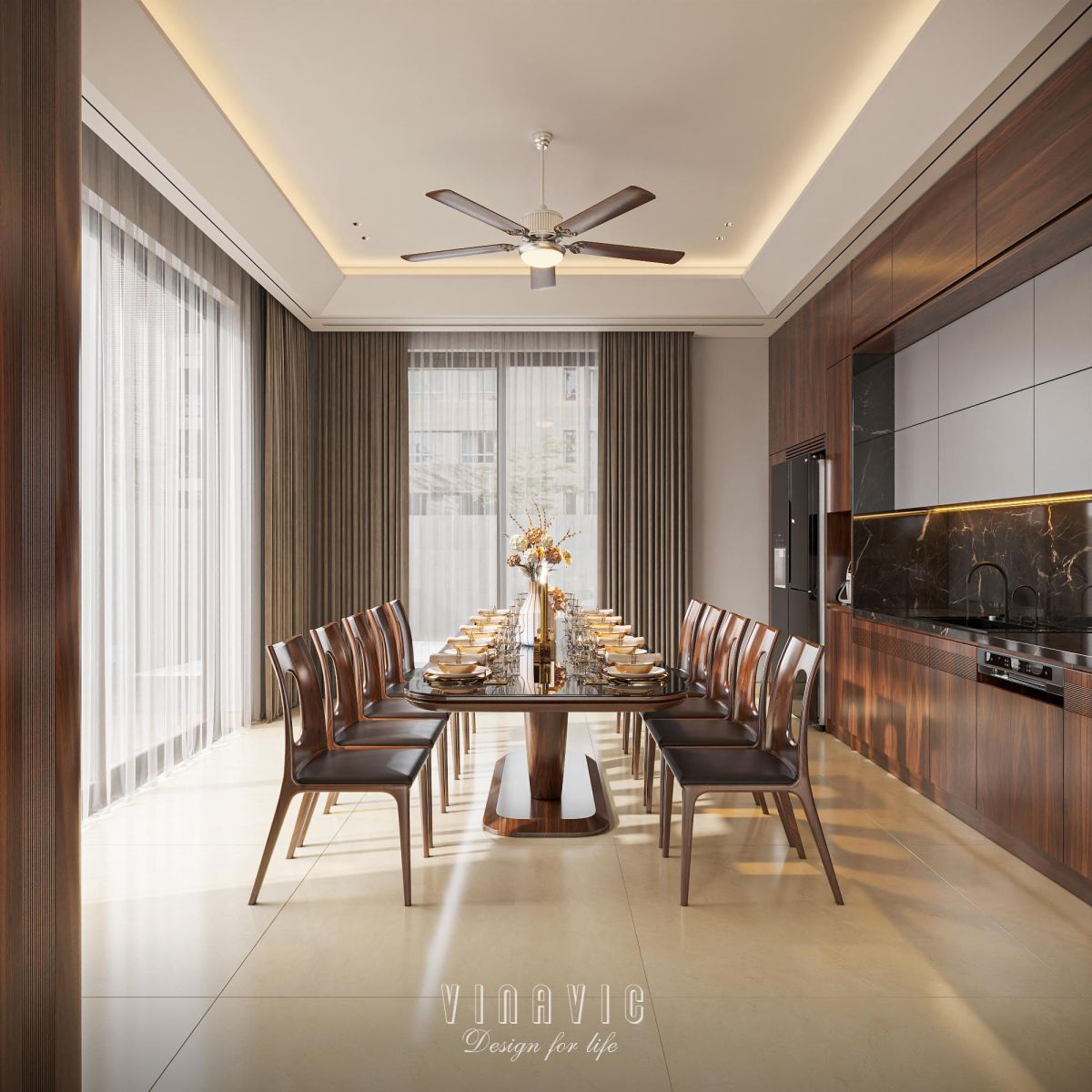 Nội thất hiện đại biệt thự 2 tầng 9x16m (CĐT Mrs Tình - Phú Thọ) NT2363