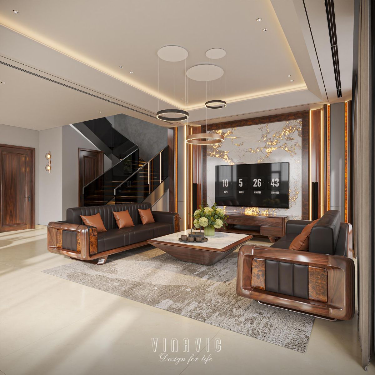 Nội thất hiện đại biệt thự 2 tầng 9x16m (CĐT Mrs Tình - Phú Thọ) NT2363