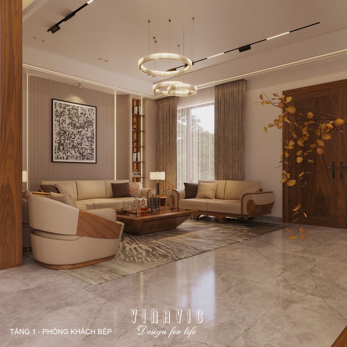 Thiết kế nội thất hiện đại biệt thự 2 tầng 14x16m (CĐT Mr Nhớ - Nghệ An) NT2364