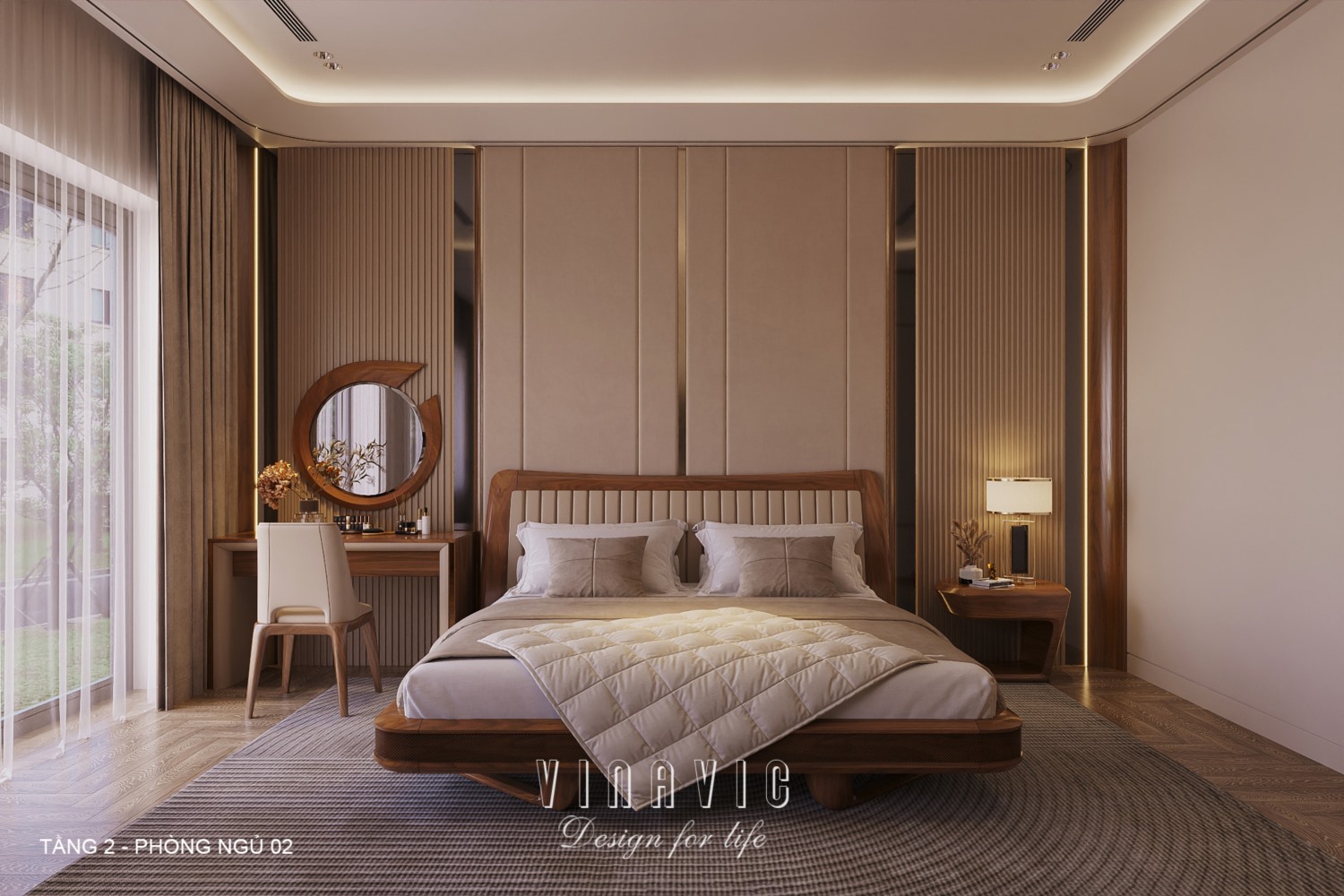 Thiết kế nội thất hiện đại biệt thự 2 tầng 14x16m (CĐT Mr Nhớ - Nghệ An) NT2364