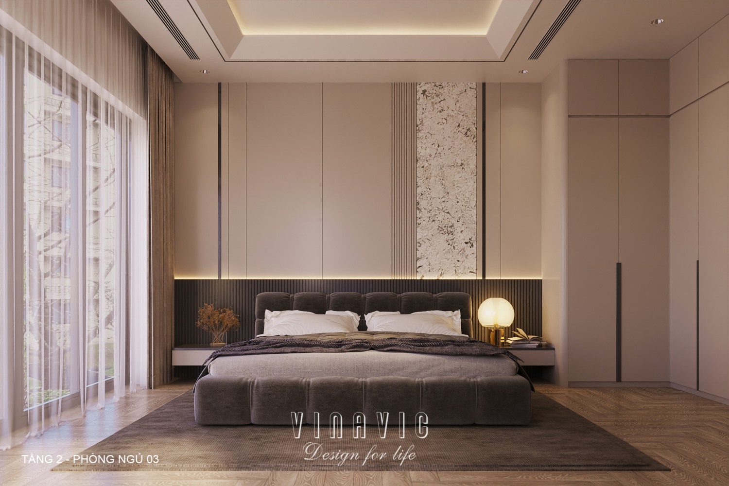 Thiết kế nội thất hiện đại biệt thự 2 tầng 14x16m (CĐT Mr Nhớ - Nghệ An) NT2364