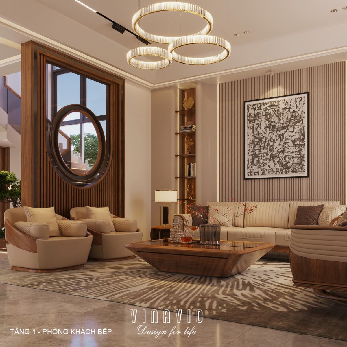 Thiết kế nội thất hiện đại biệt thự 2 tầng 14x16m (CĐT Mr Nhớ - Nghệ An) NT2364