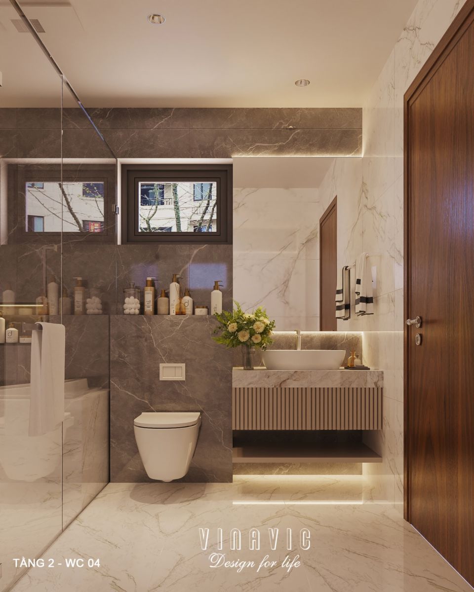 Thiết kế nội thất hiện đại biệt thự 2 tầng 14x16m (CĐT Mr Nhớ - Nghệ An) NT2364