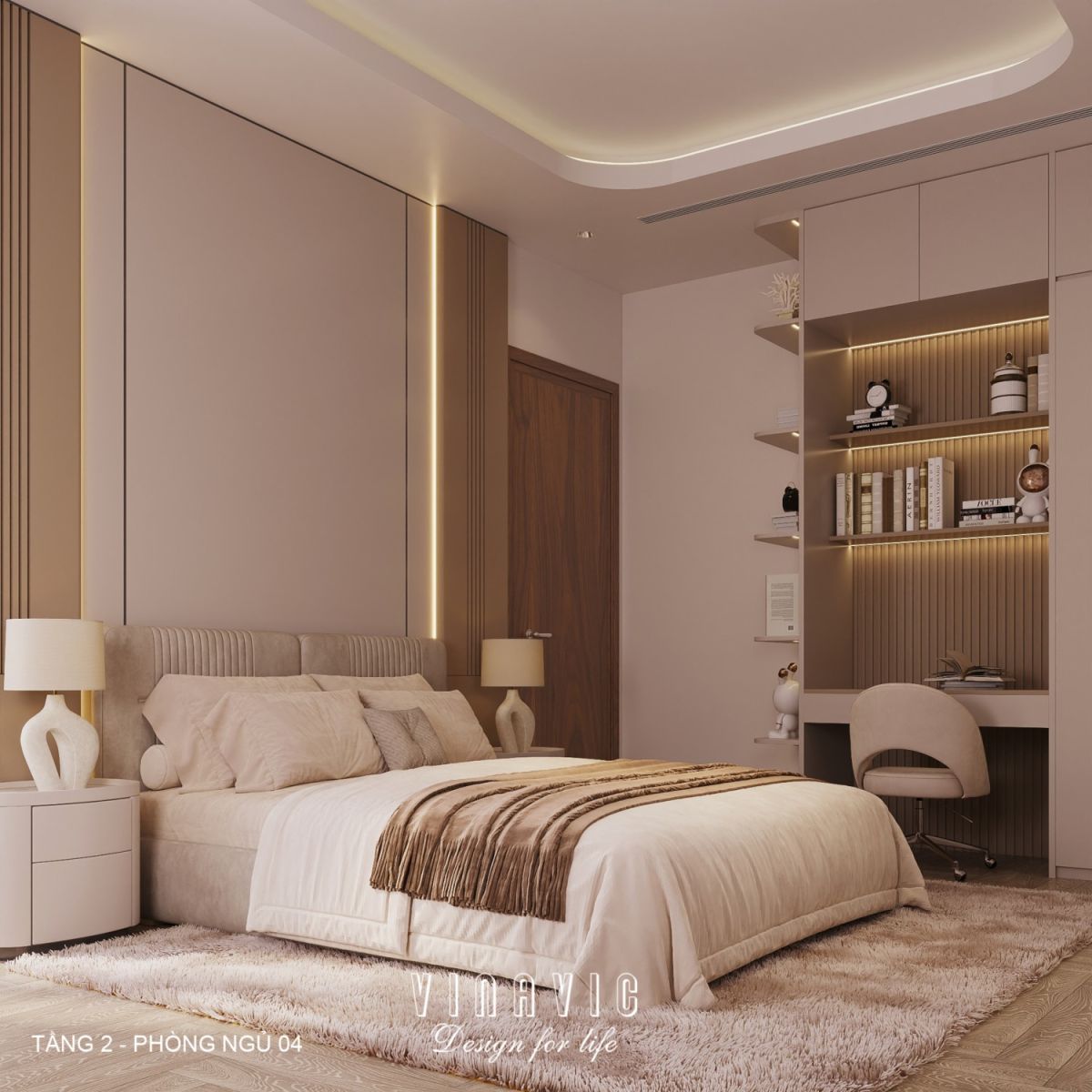 Thiết kế nội thất hiện đại biệt thự 2 tầng 14x16m (CĐT Mr Nhớ - Nghệ An) NT2364