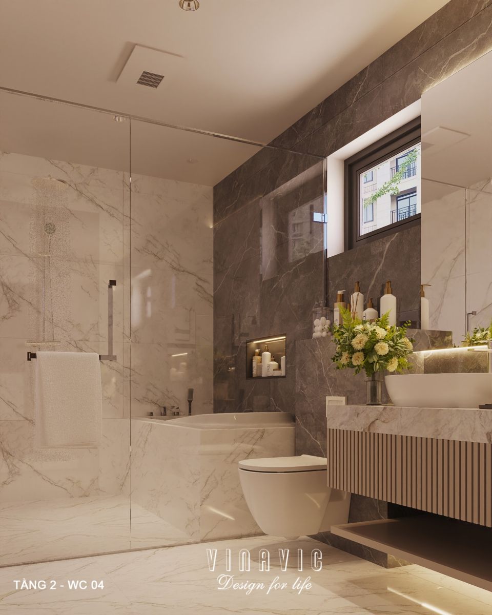 Thiết kế nội thất hiện đại biệt thự 2 tầng 14x16m (CĐT Mr Nhớ - Nghệ An) NT2364