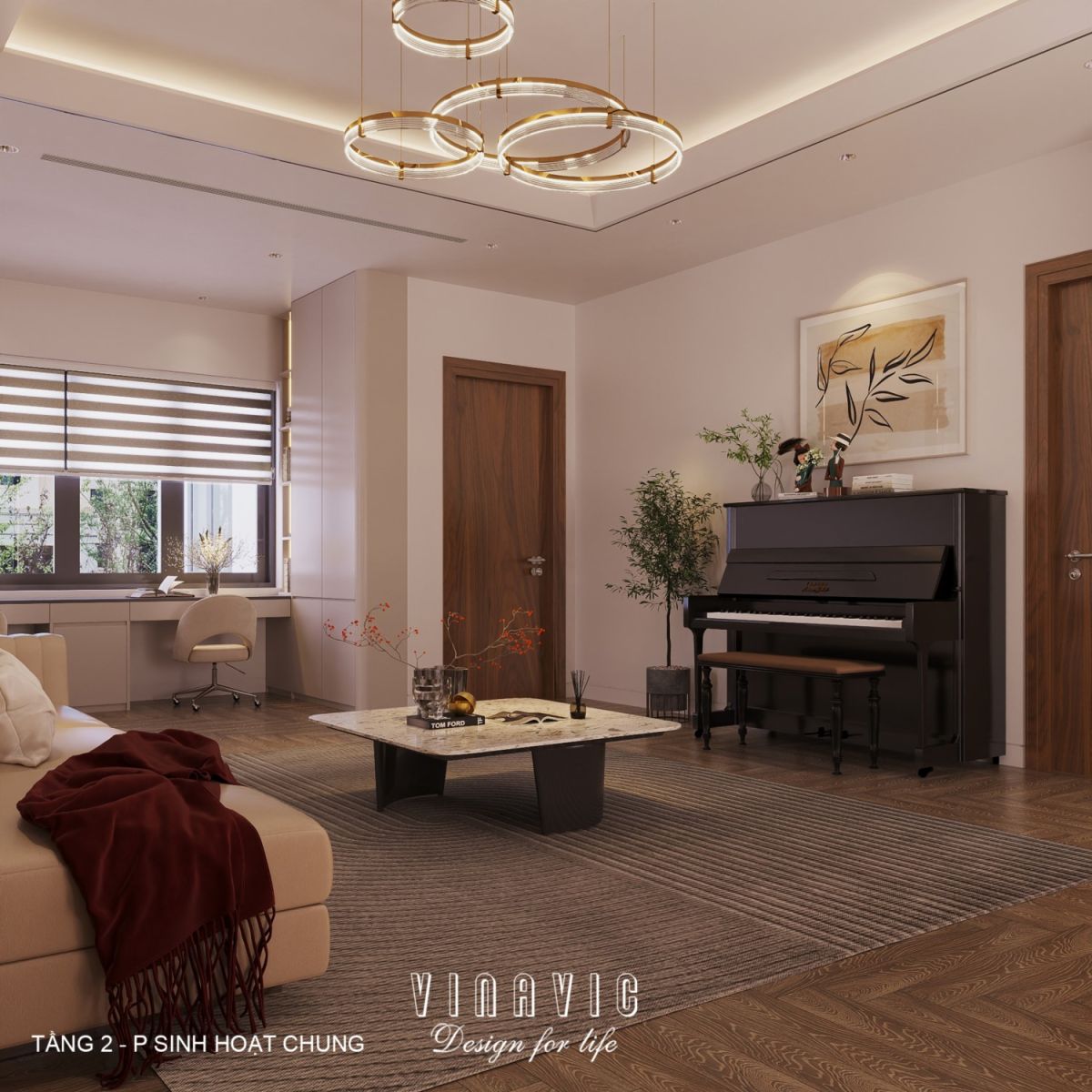 Thiết kế nội thất hiện đại biệt thự 2 tầng 14x16m (CĐT Mr Nhớ - Nghệ An) NT2364