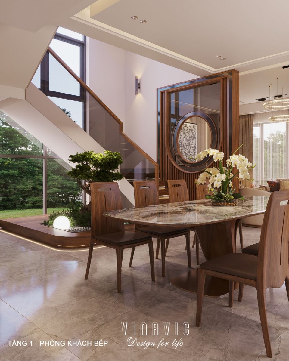 Thiết kế nội thất hiện đại biệt thự 2 tầng 14x16m (CĐT Mr Nhớ - Nghệ An) NT2364