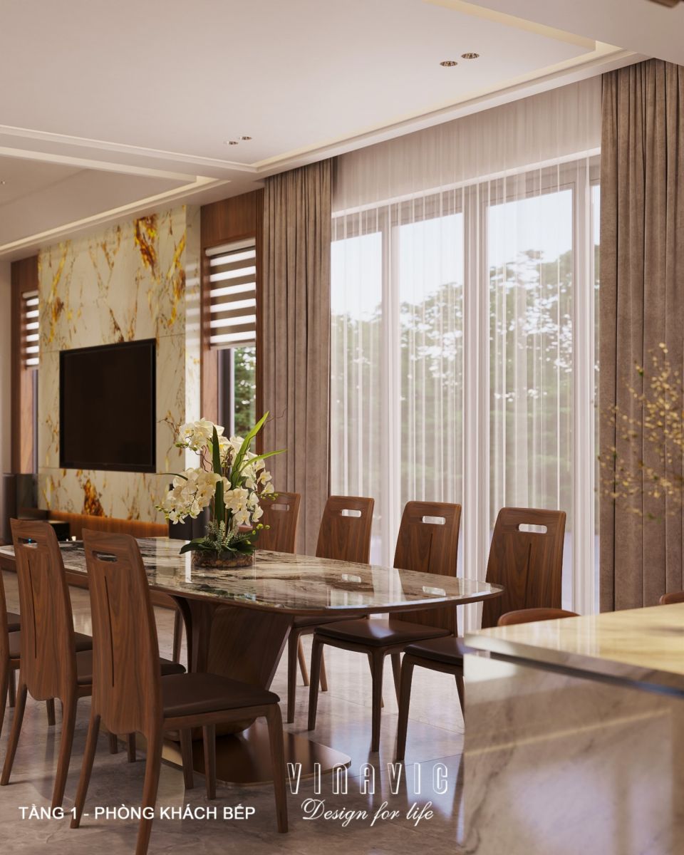 Thiết kế nội thất hiện đại biệt thự 2 tầng 14x16m (CĐT Mr Nhớ - Nghệ An) NT2364