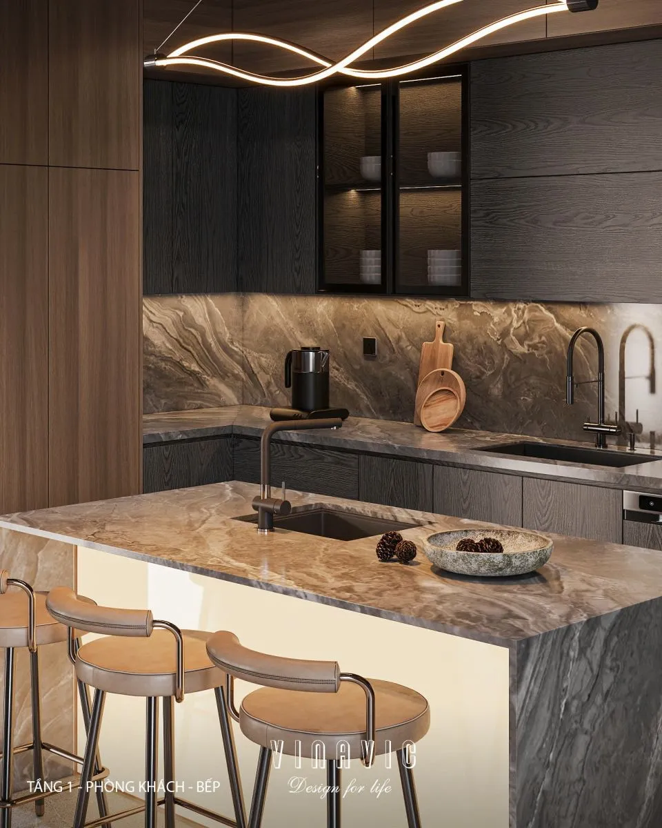 Nội thất biệt thự Green Bay với tone màu trung tính sang trọng