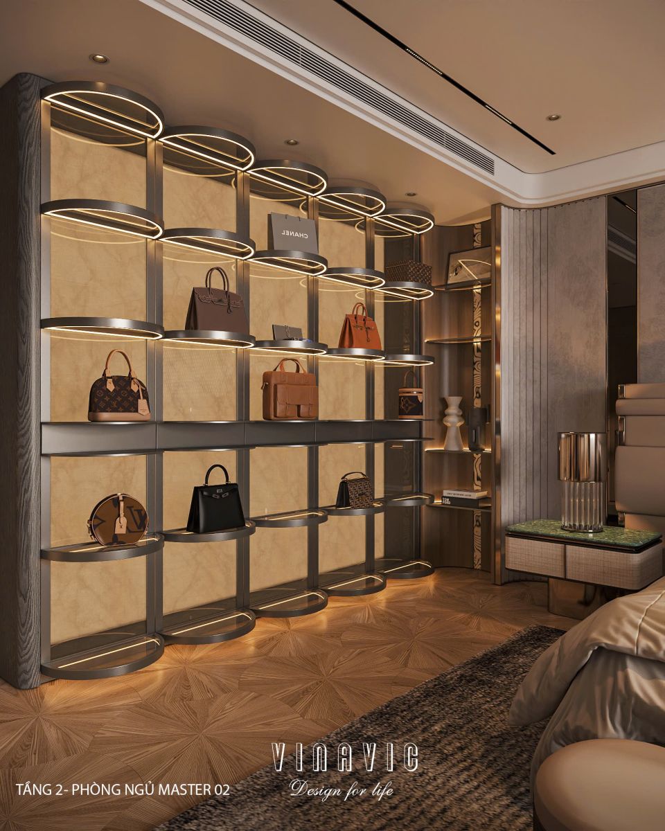 Phối cảnh phòng ngủ master biệt thự nhà phố chị Vân - An Giang NT2365