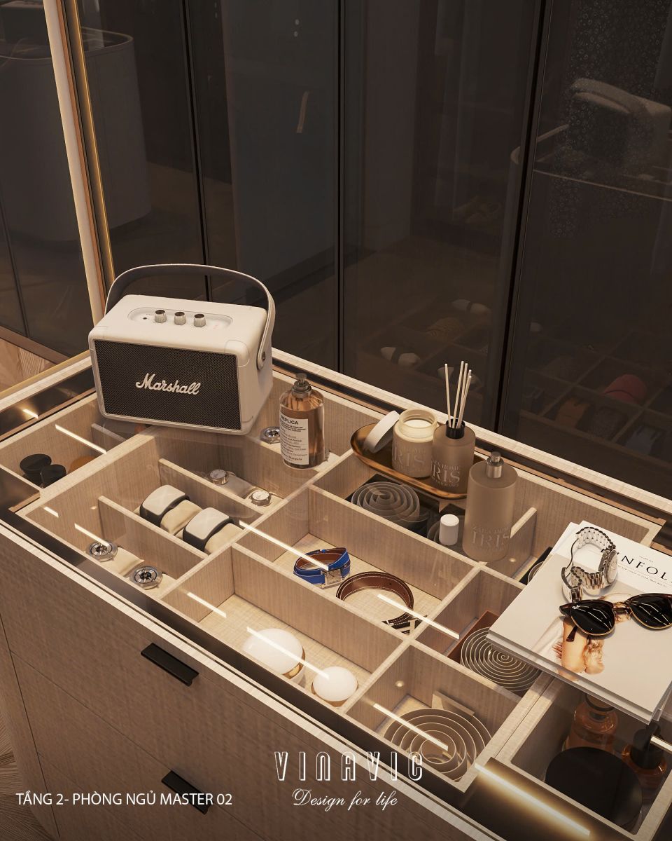 Phối cảnh phòng ngủ master biệt thự nhà phố chị Vân - An Giang NT2365