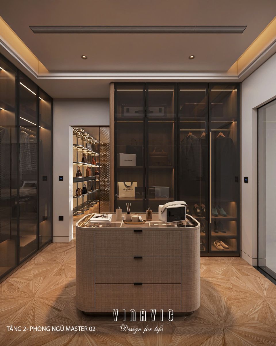 Phối cảnh phòng ngủ master biệt thự nhà phố chị Vân - An Giang NT2365