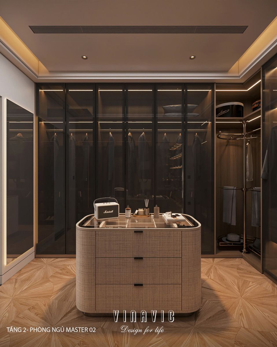 Phối cảnh phòng ngủ master biệt thự nhà phố chị Vân - An Giang NT2365