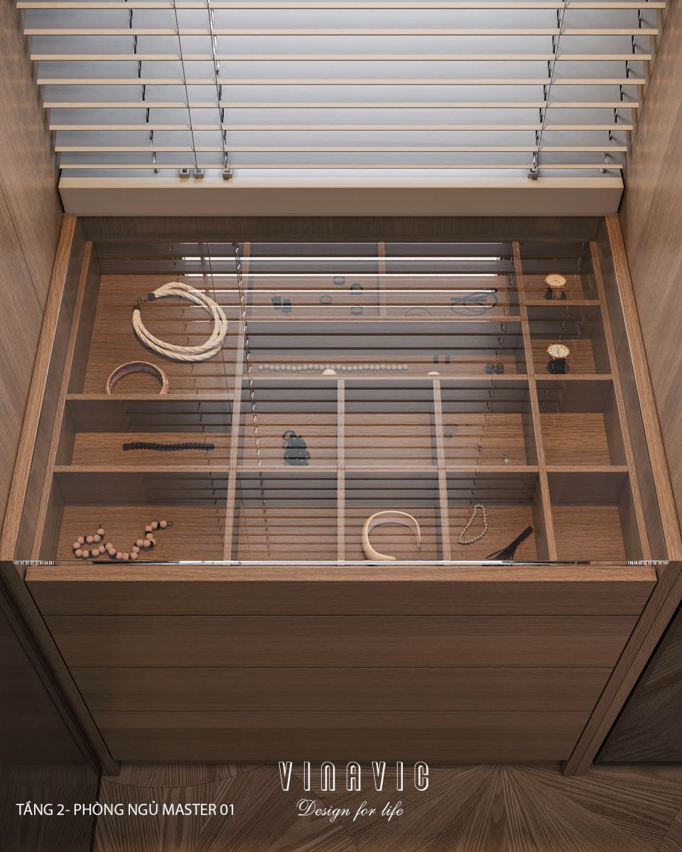 Phối cảnh phòng ngủ master biệt thự nhà phố chị Vân - An Giang NT2365