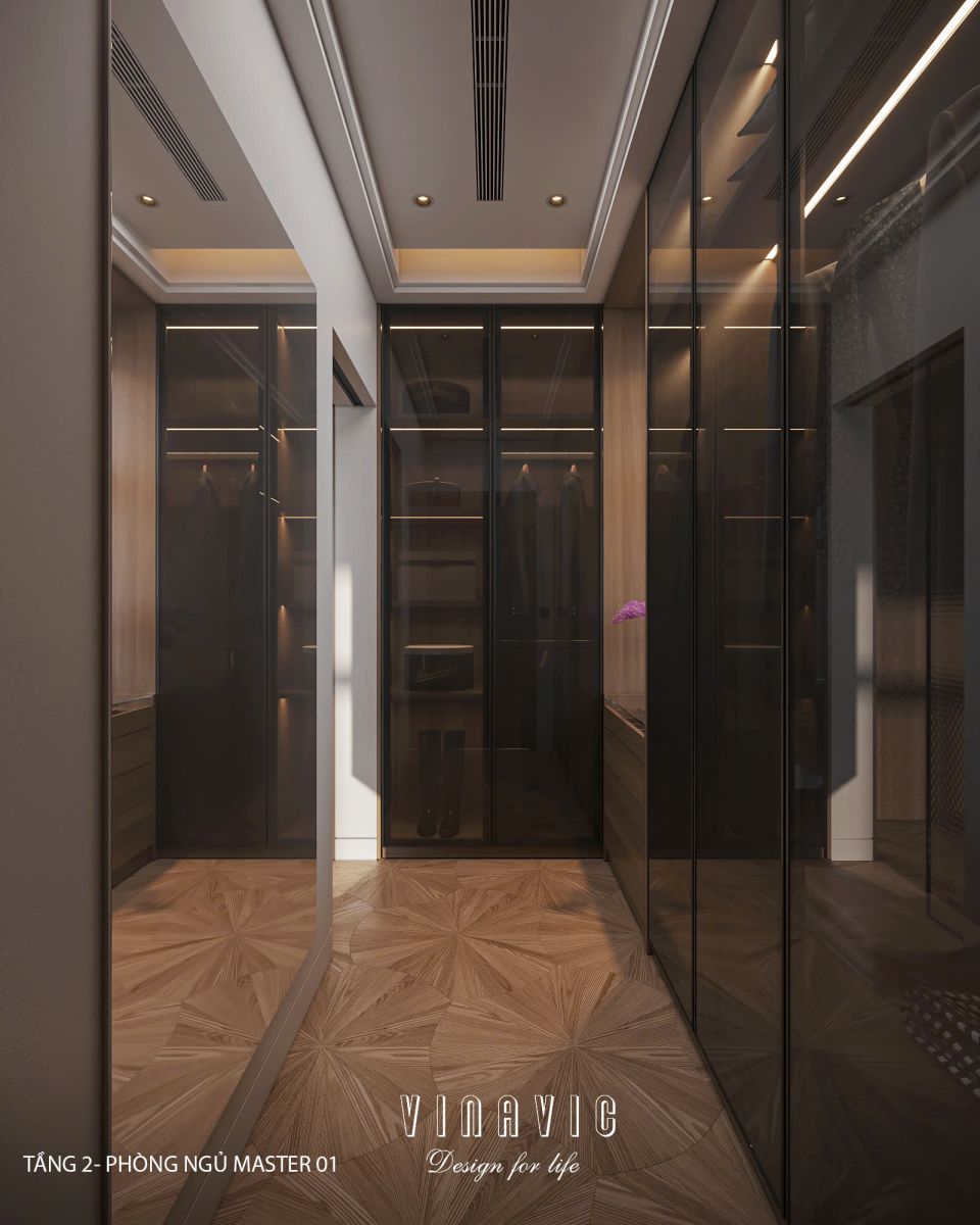 Phối cảnh phòng ngủ master biệt thự nhà phố chị Vân - An Giang NT2365
