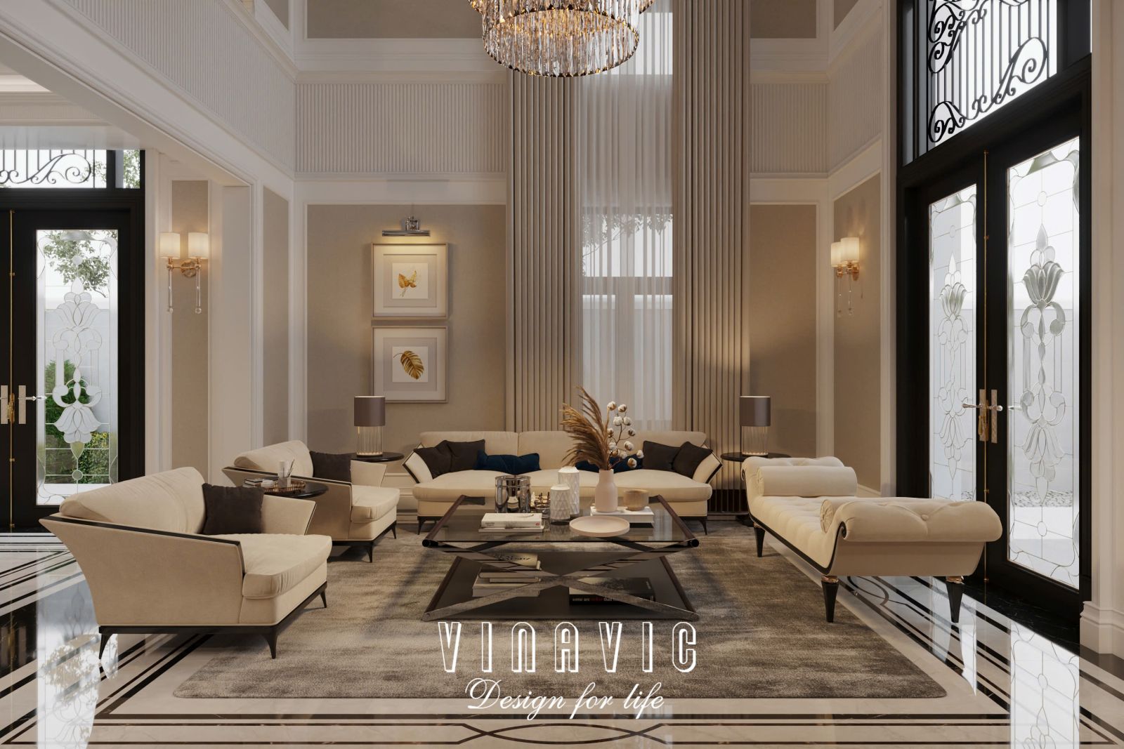 Nội thất tân cổ điển biệt thự 2 tầng 17mx10m (Mrs Thủy - Bắc Ninh) NT2366