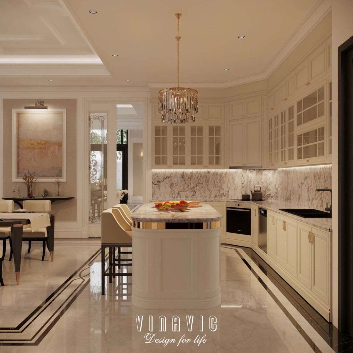 Nội thất tân cổ điển biệt thự 2 tầng 17mx10m (Mrs Thủy - Bắc Ninh) NT2366