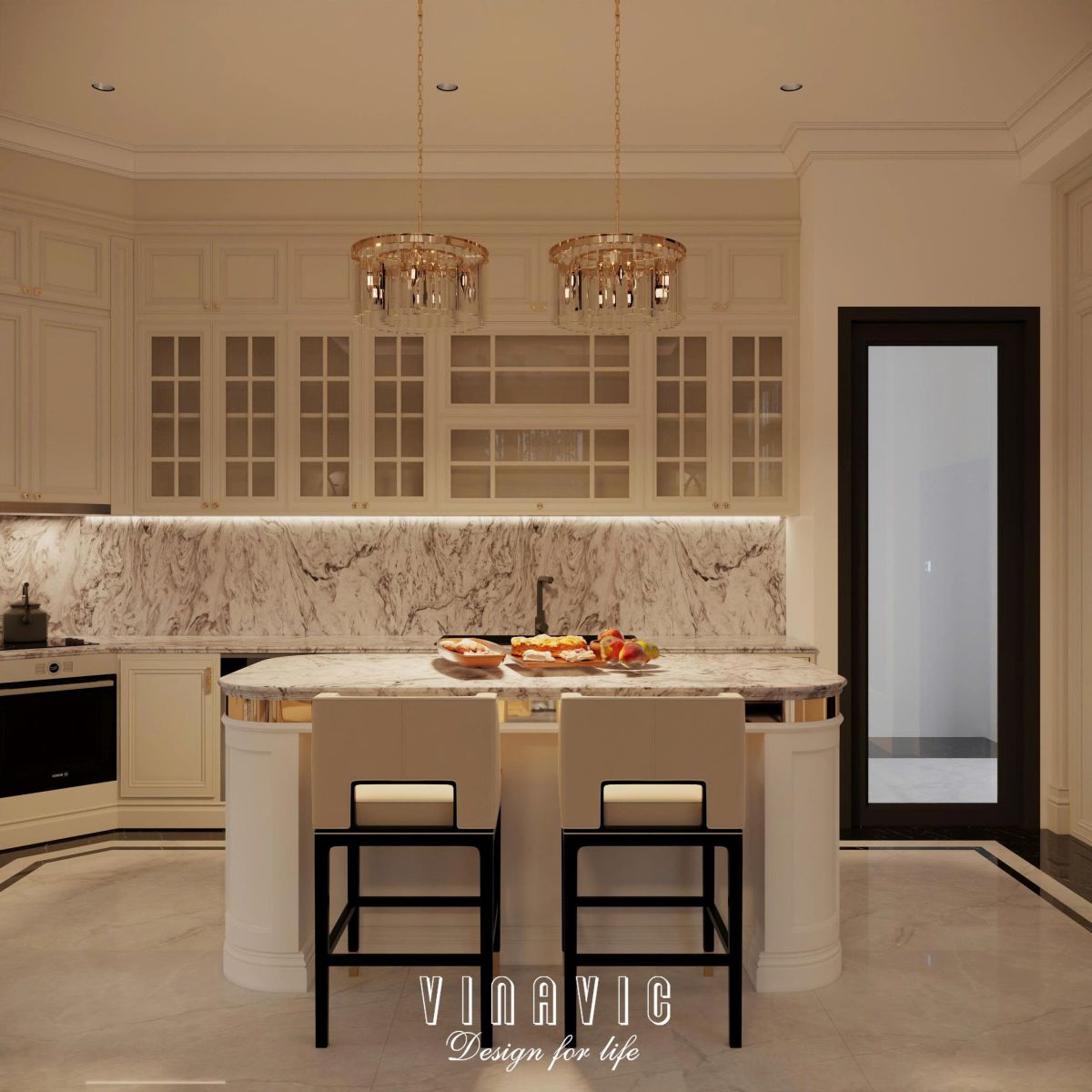 Nội thất tân cổ điển biệt thự 2 tầng 17mx10m (Mrs Thủy - Bắc Ninh) NT2366