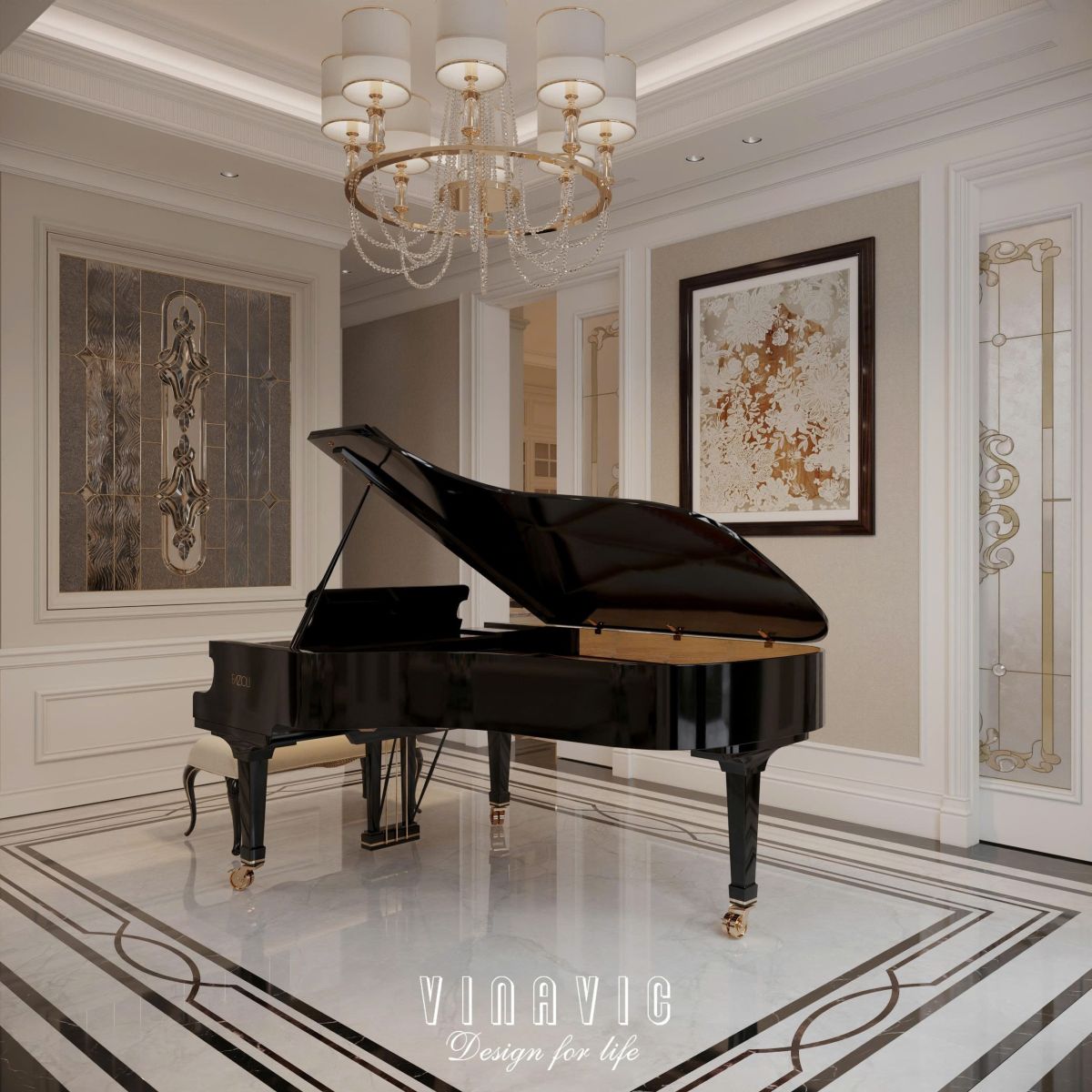 Nội thất tân cổ điển biệt thự 2 tầng 17mx10m (Mrs Thủy - Bắc Ninh) NT2366