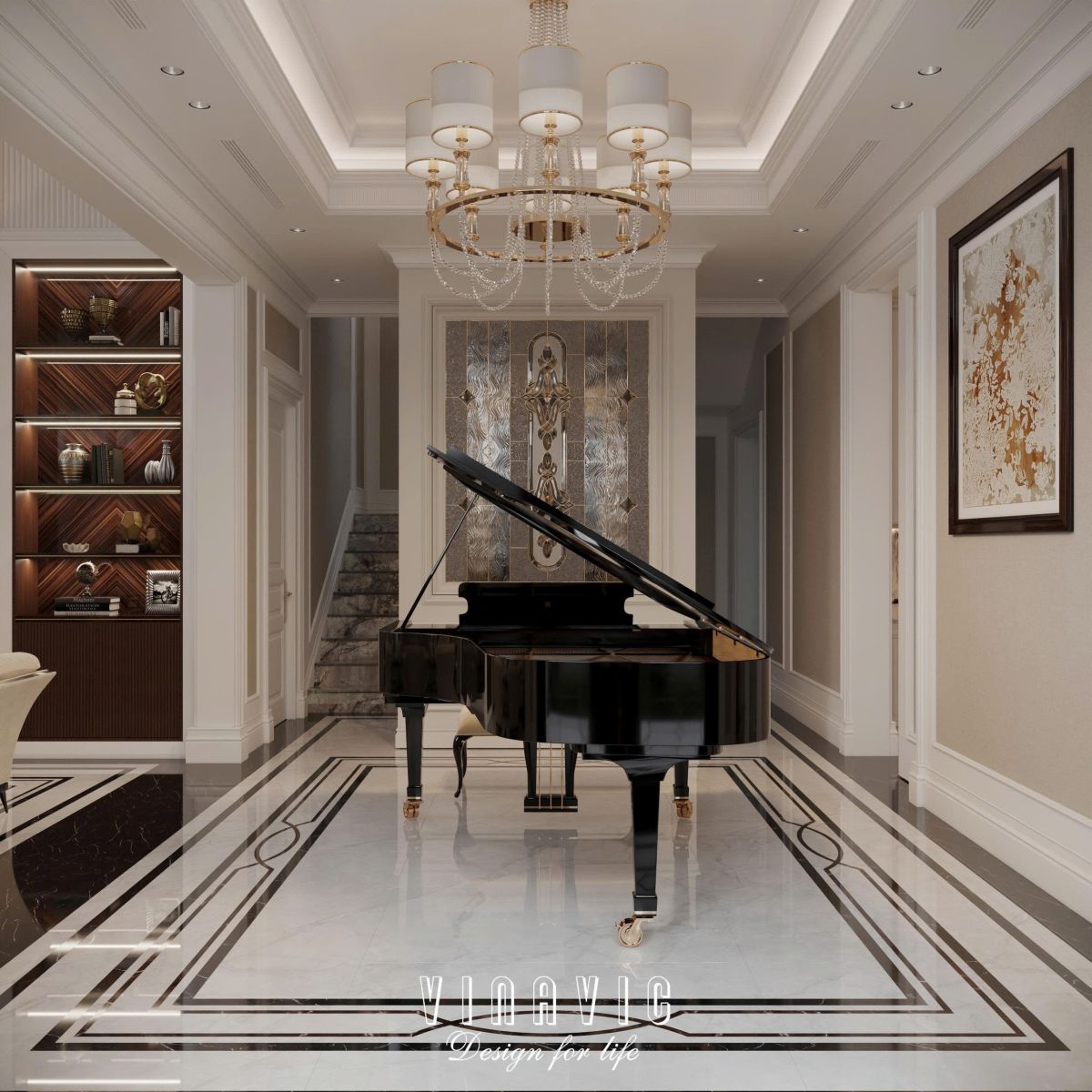 Nội thất tân cổ điển biệt thự 2 tầng 17mx10m (Mrs Thủy - Bắc Ninh) NT2366