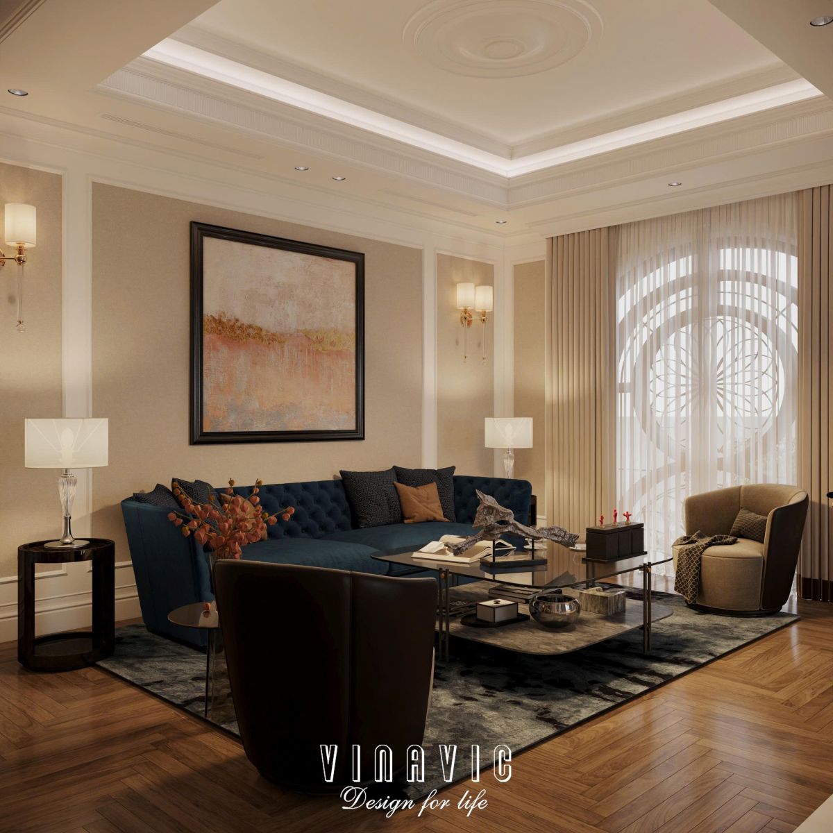 Nội thất tân cổ điển biệt thự 2 tầng 17mx10m (Mrs Thủy - Bắc Ninh) NT2366