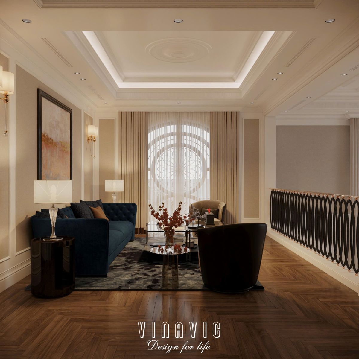 Nội thất tân cổ điển biệt thự 2 tầng 17mx10m (Mrs Thủy - Bắc Ninh) NT2366