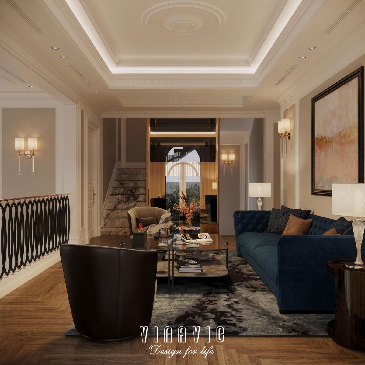 Nội thất tân cổ điển biệt thự 2 tầng 17mx10m (Mrs Thủy - Bắc Ninh) NT2366