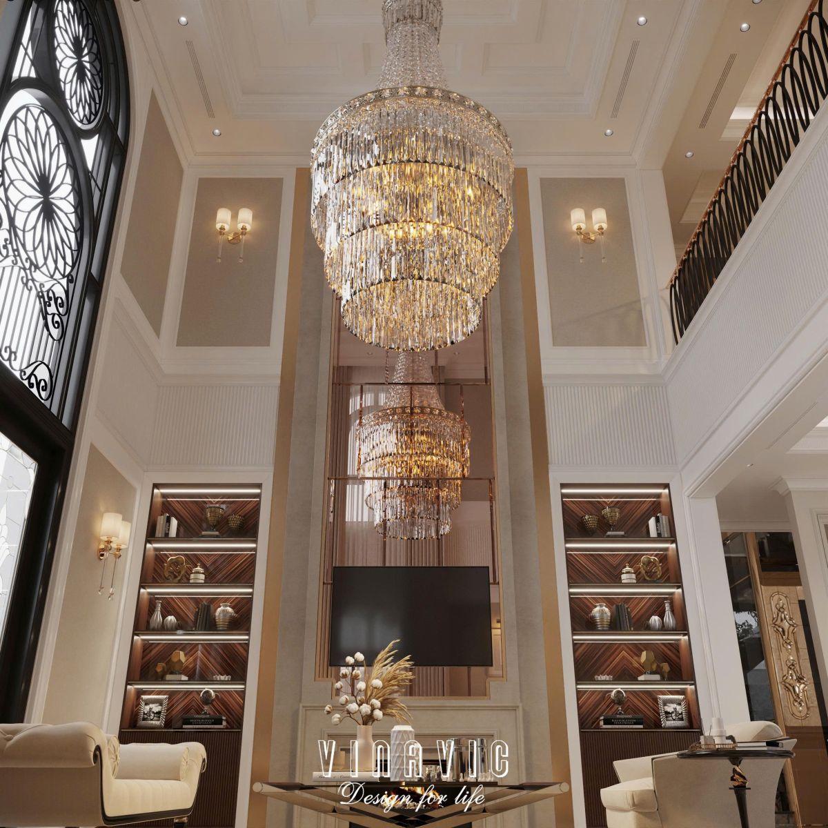 Nội thất tân cổ điển biệt thự 2 tầng 17mx10m (Mrs Thủy - Bắc Ninh) NT2366