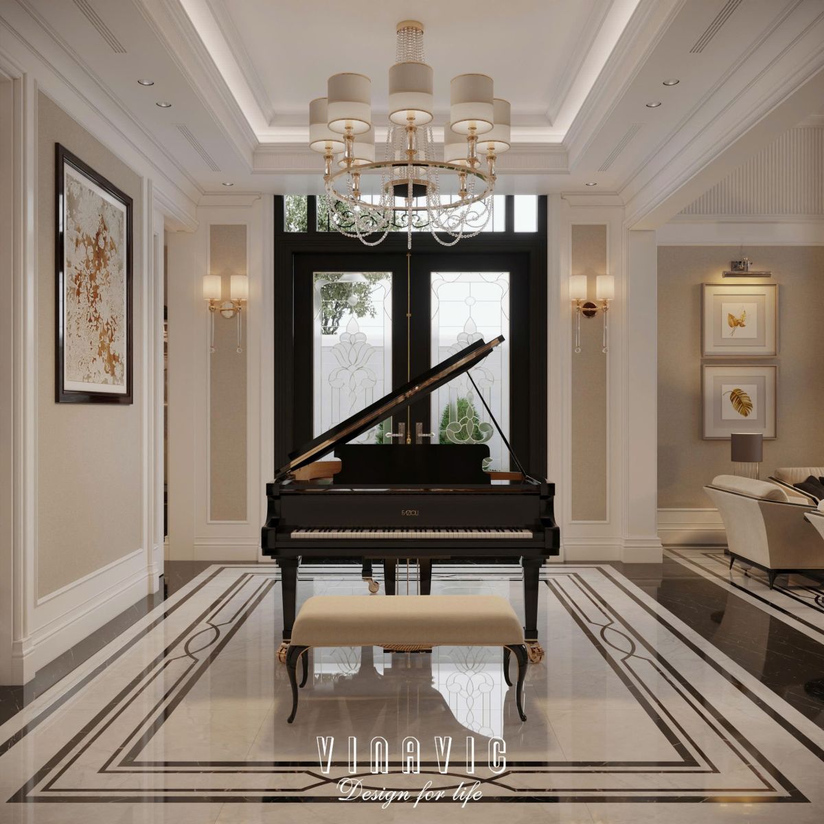 Nội thất tân cổ điển biệt thự 2 tầng 17mx10m (Mrs Thủy - Bắc Ninh) NT2366