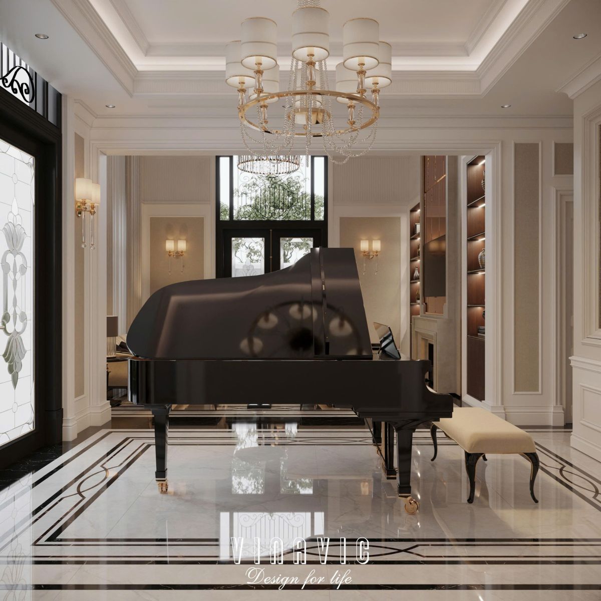 Nội thất tân cổ điển biệt thự 2 tầng 17mx10m (Mrs Thủy - Bắc Ninh) NT2366