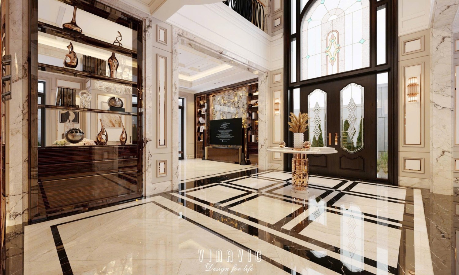 Nội thất biệt thự sang trọng tân cổ điển 4 tầng nhà Mr Nam Hà Nội NT2367