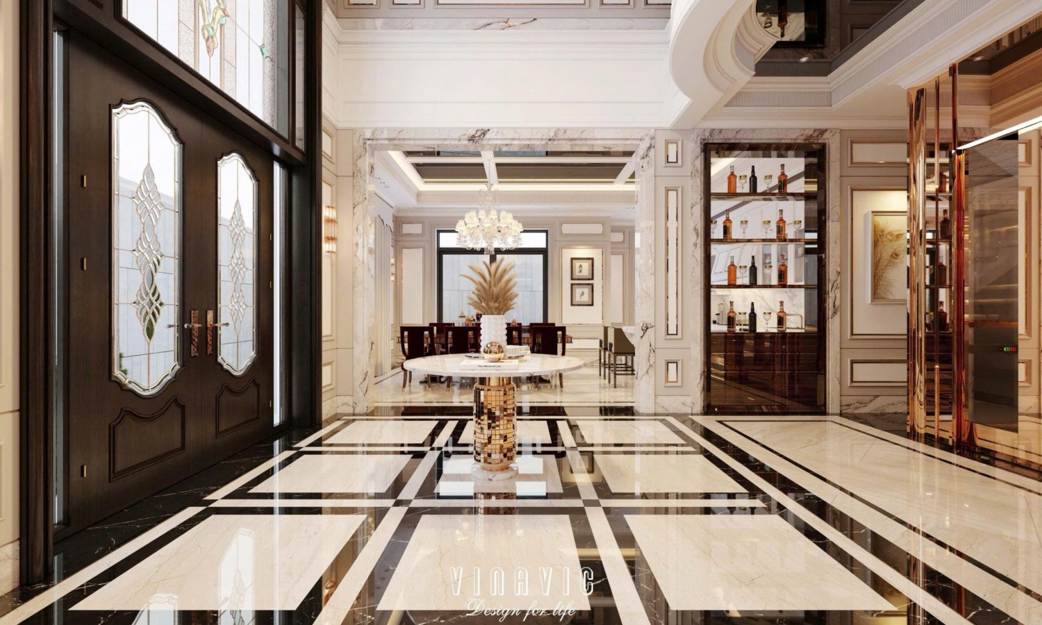 Nội thất biệt thự sang trọng tân cổ điển 4 tầng nhà Mr Nam Hà Nội NT2367