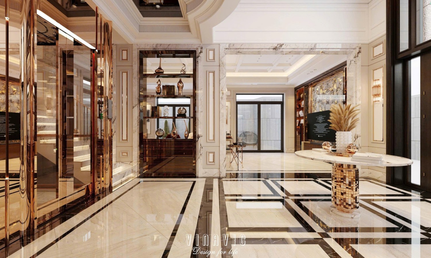 Nội thất biệt thự sang trọng tân cổ điển 4 tầng nhà Mr Nam Hà Nội NT2367