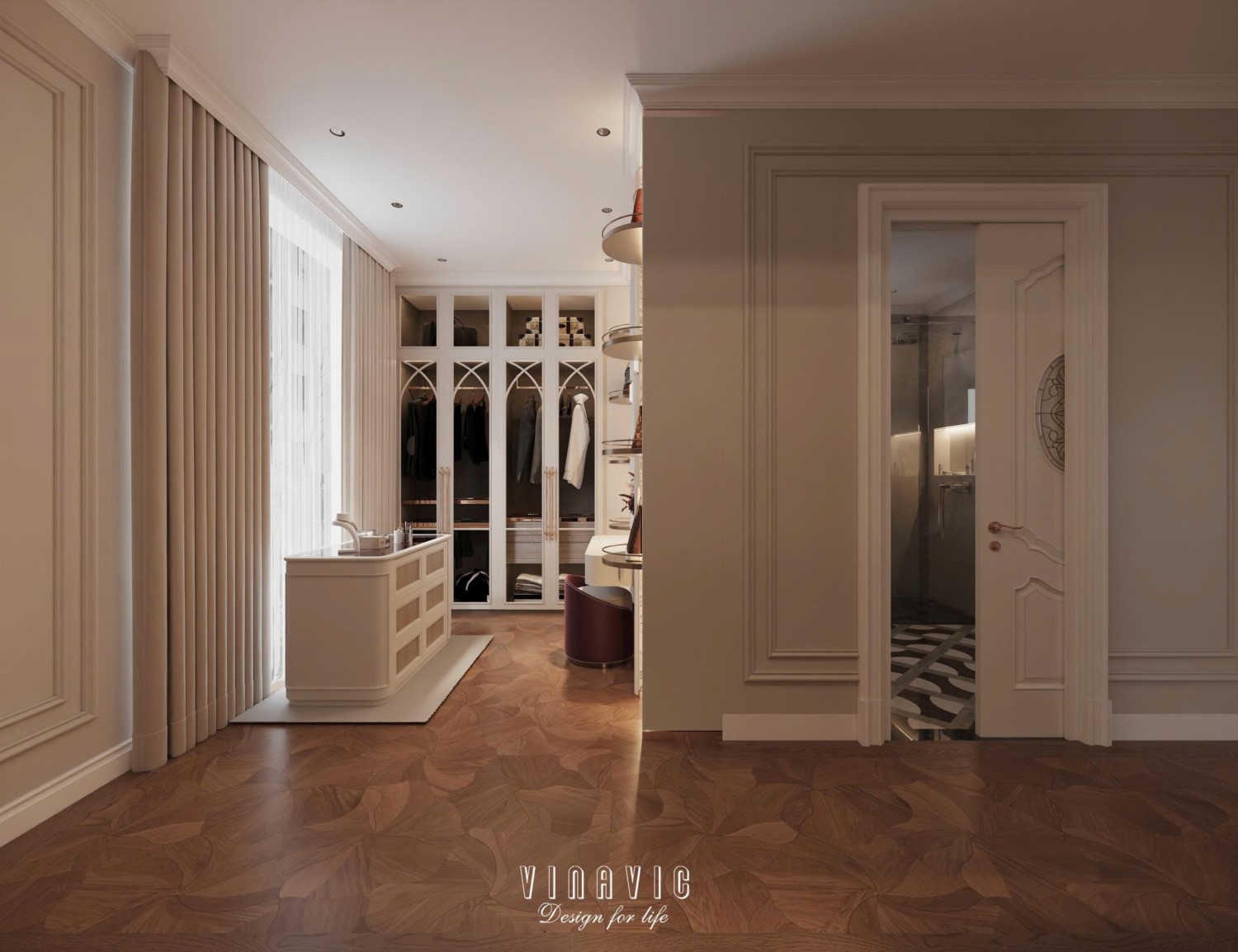 Nội thất biệt thự sang trọng tân cổ điển 4 tầng nhà Mr Nam Hà Nội NT2367