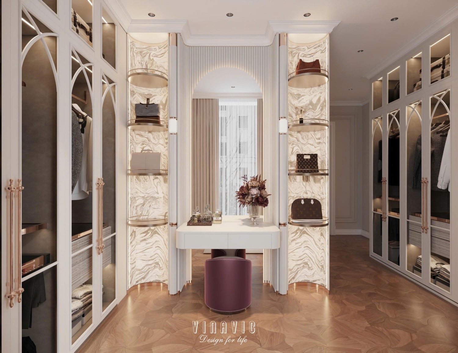 Nội thất biệt thự sang trọng tân cổ điển 4 tầng nhà Mr Nam Hà Nội NT2367