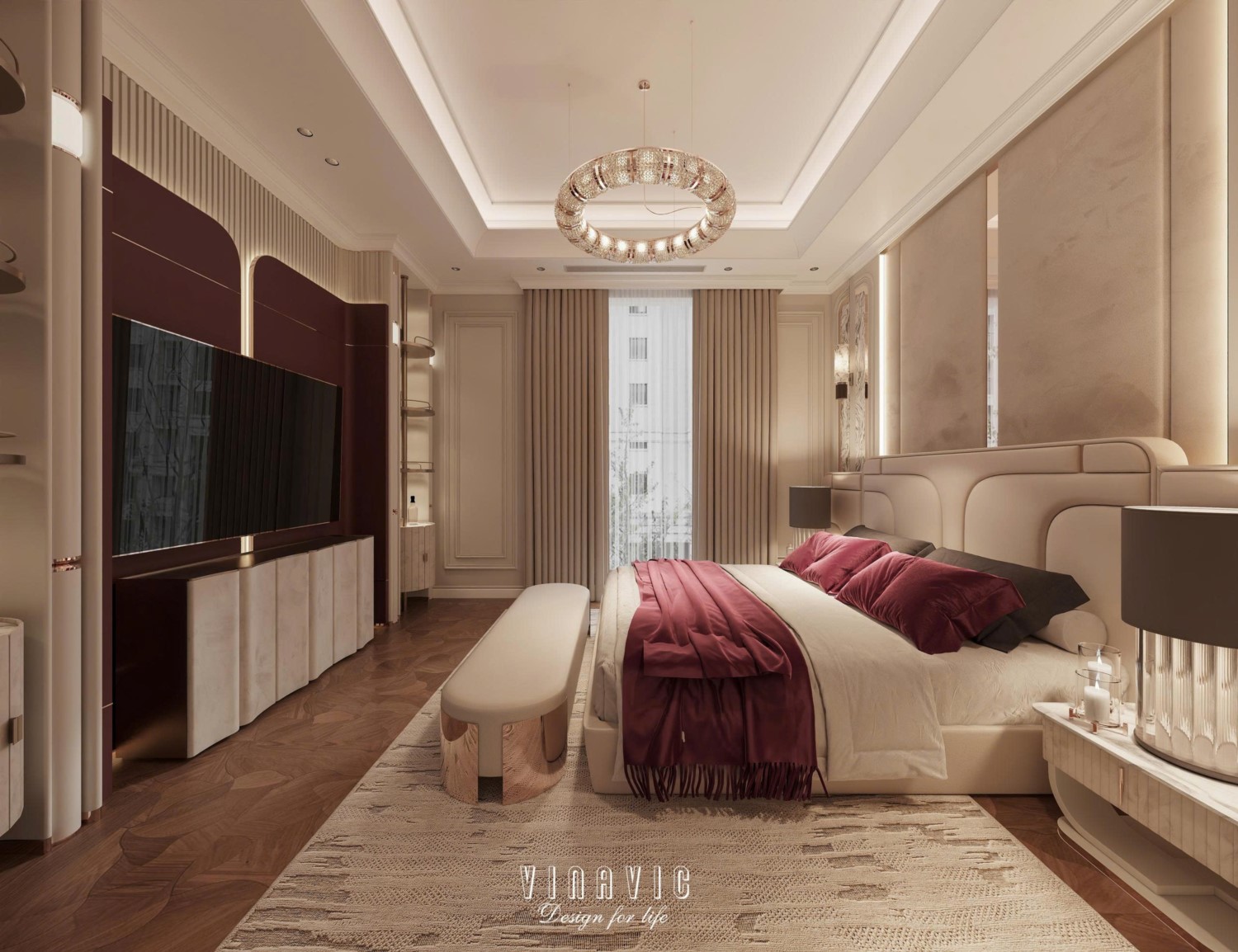 Nội thất biệt thự sang trọng tân cổ điển 4 tầng nhà Mr Nam Hà Nội NT2367