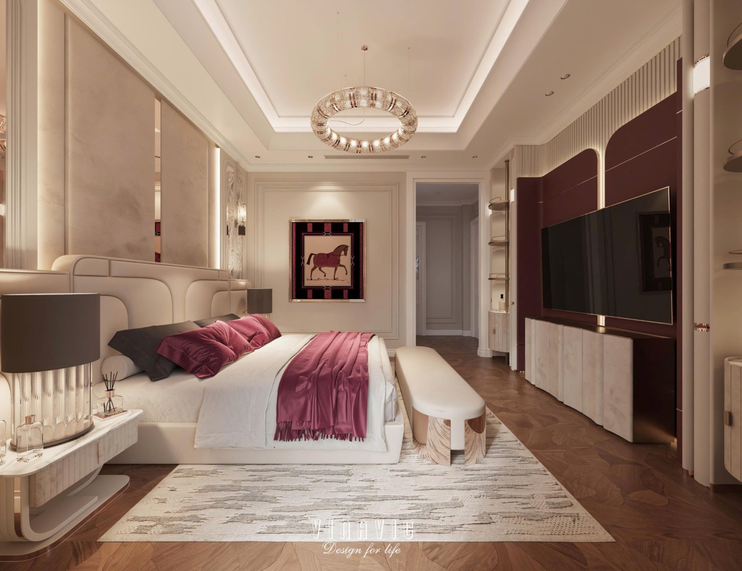 Nội thất biệt thự sang trọng tân cổ điển 4 tầng nhà Mr Nam Hà Nội NT2367