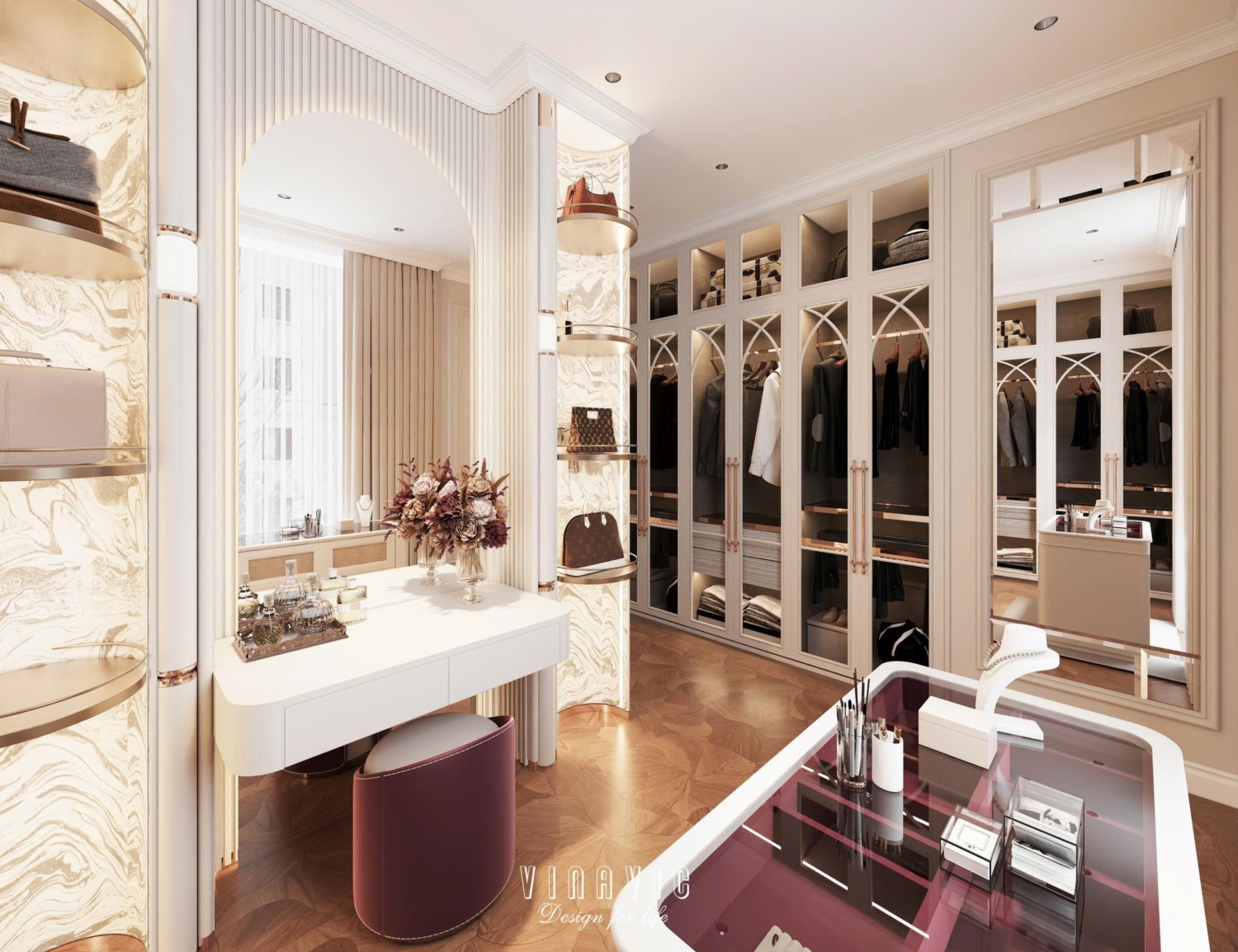 Nội thất biệt thự sang trọng tân cổ điển 4 tầng nhà Mr Nam Hà Nội NT2367