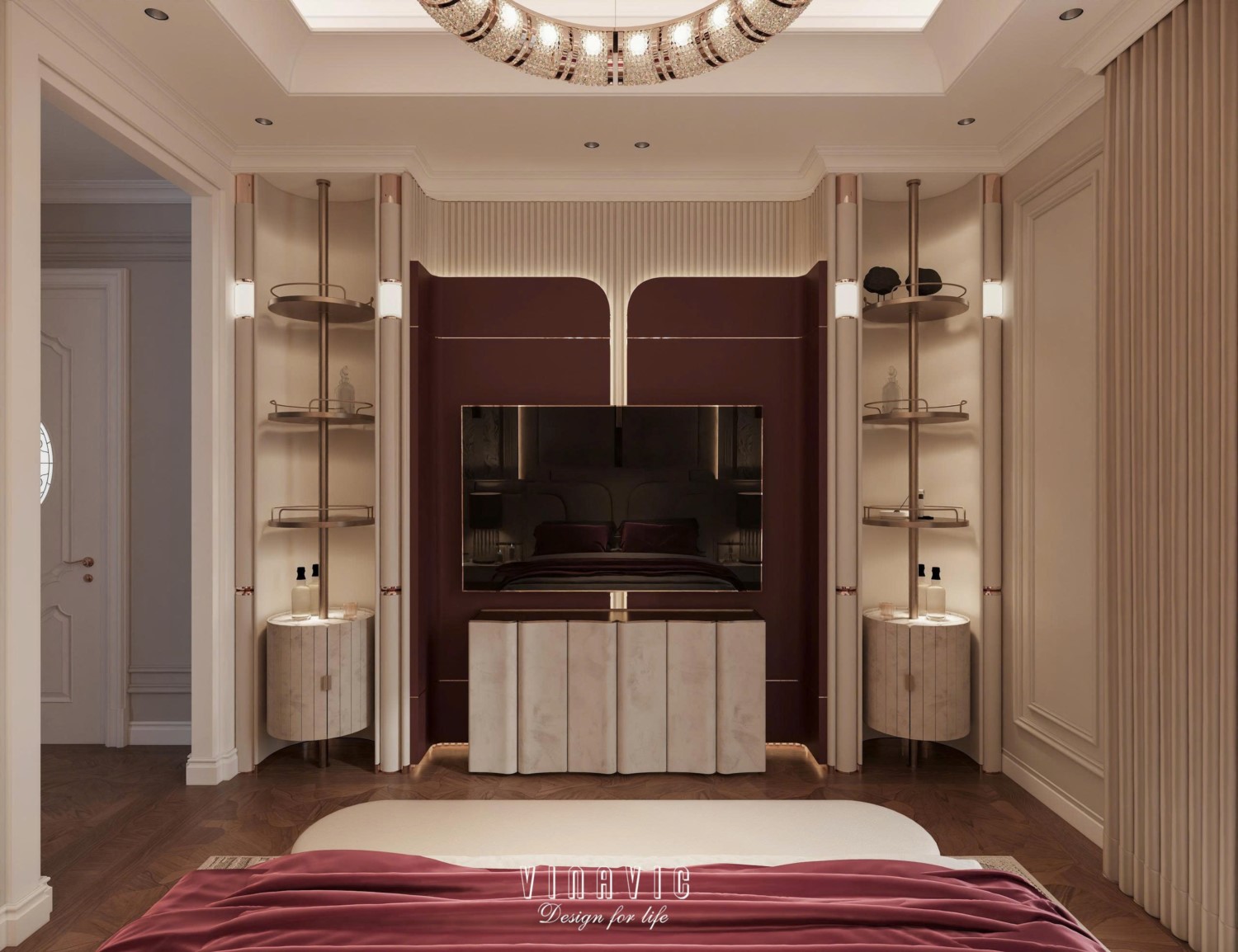 Nội thất biệt thự sang trọng tân cổ điển 4 tầng nhà Mr Nam Hà Nội NT2367