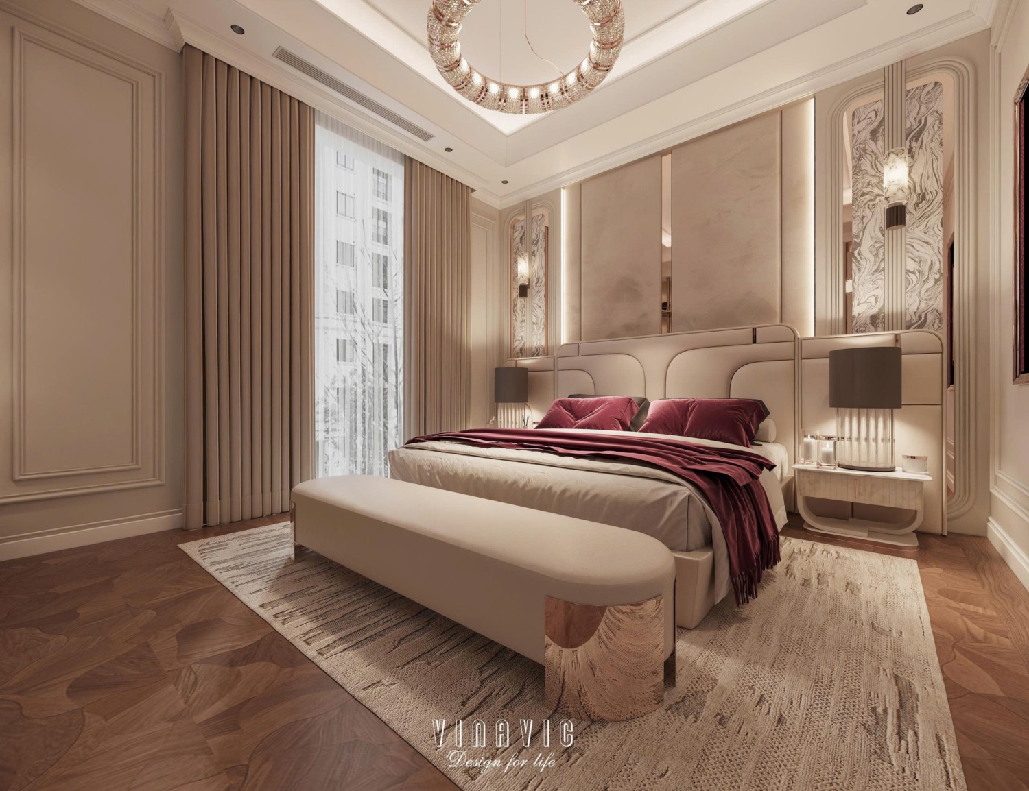 Nội thất biệt thự sang trọng tân cổ điển 4 tầng nhà Mr Nam Hà Nội NT2367