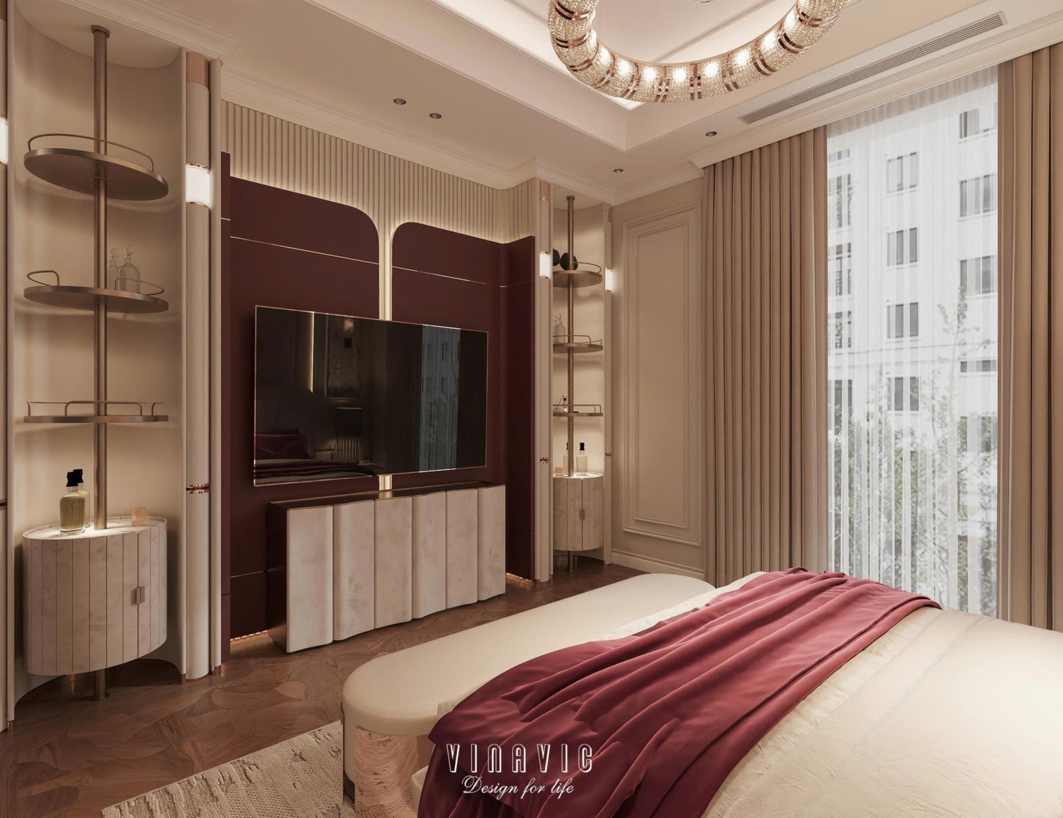 Nội thất biệt thự sang trọng tân cổ điển 4 tầng nhà Mr Nam Hà Nội NT2367