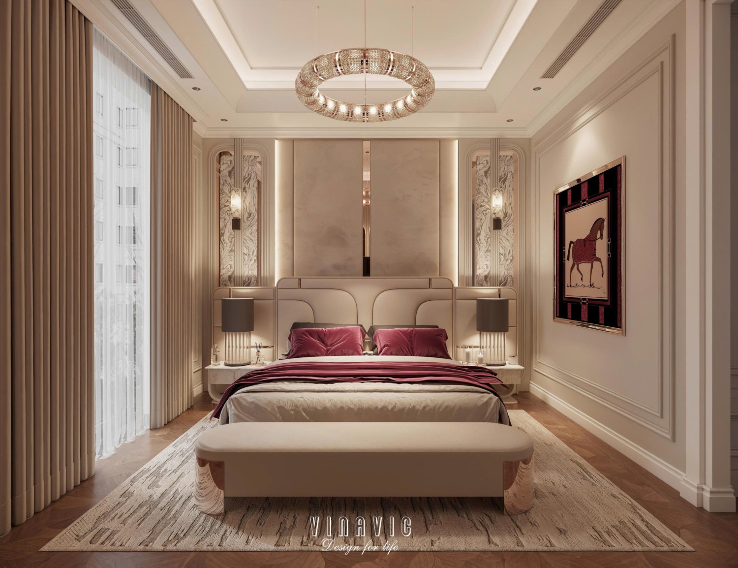 Nội thất biệt thự sang trọng tân cổ điển 4 tầng nhà Mr Nam Hà Nội NT2367