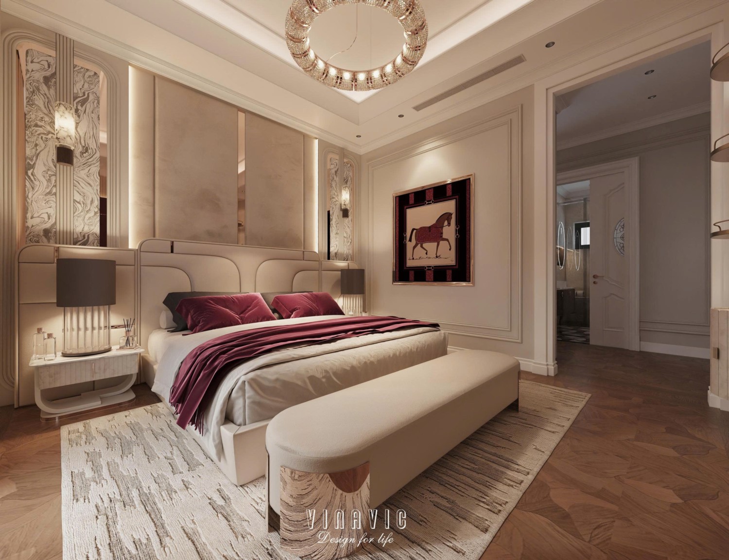 Nội thất biệt thự sang trọng tân cổ điển 4 tầng nhà Mr Nam Hà Nội NT2367